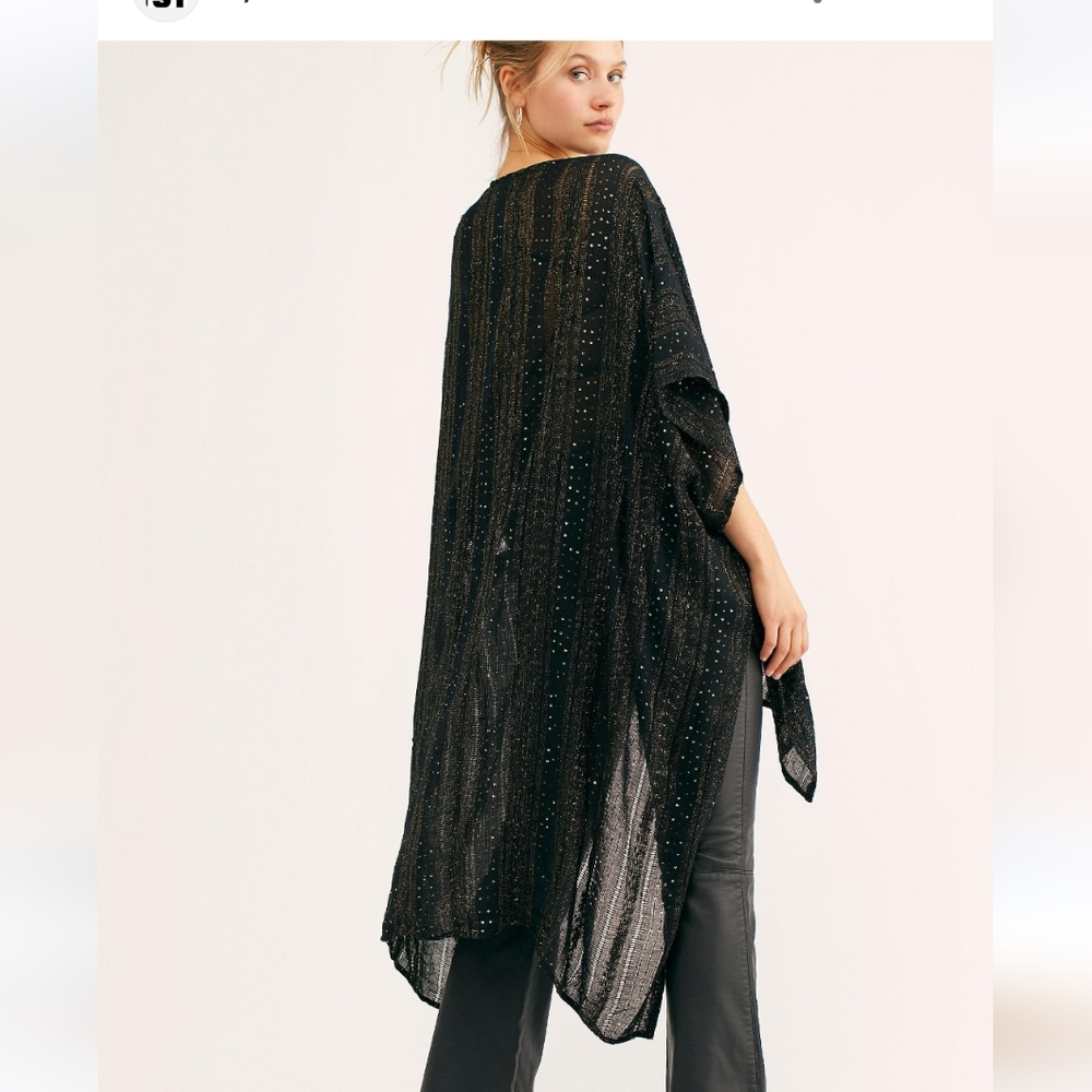 Free People, NWOT, one size, black kimono